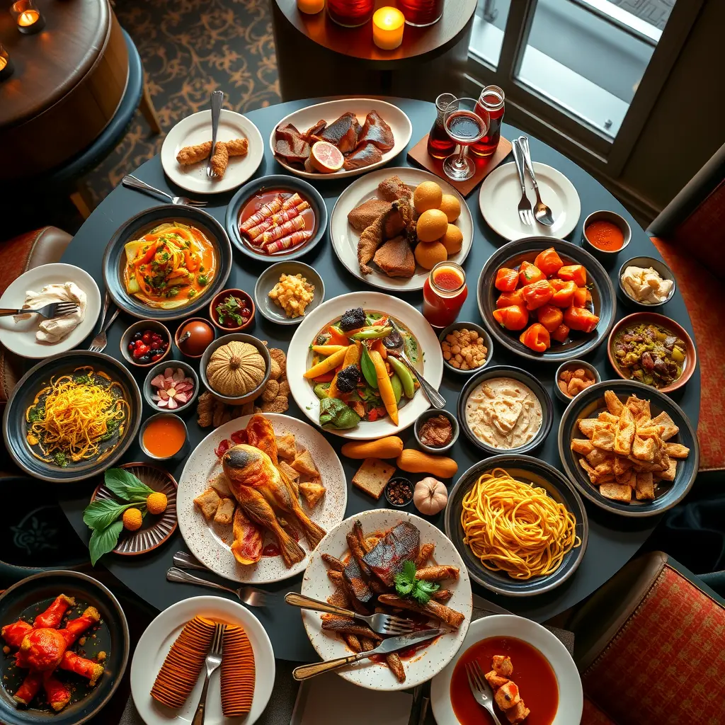 Restaurant entrance with warm lighting