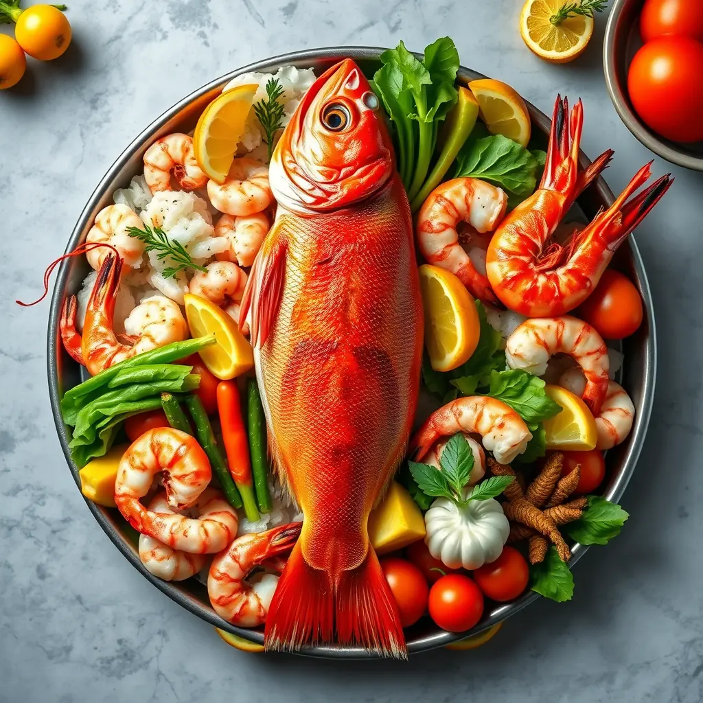 Variety of seafood dishes