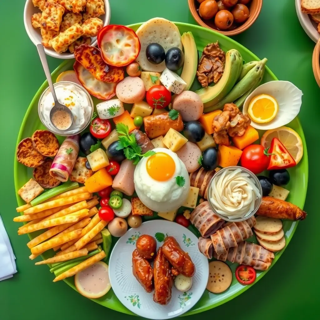 Assortment of fresh vegetable dishes